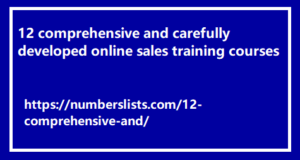 12 comprehensive and carefully developed online sales training courses