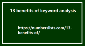 13 benefits of keyword analysis