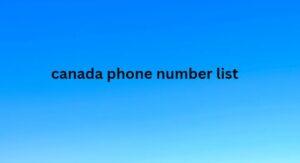 canada phone number list