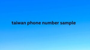 taiwan phone number sample