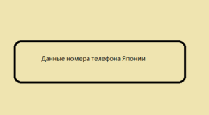 Данные номера телефона Японии 