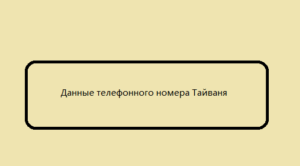 Данные телефонного номера Тайваня 