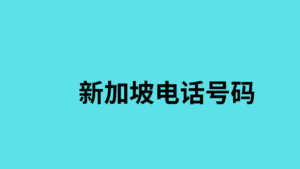 新加坡电话号码